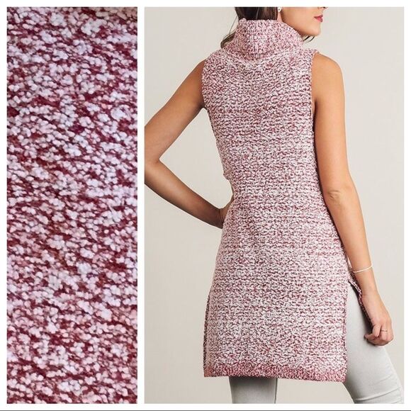 Umgee Mauve Sleeveless Sweater Size Medium NWT - Picture 6 of 10